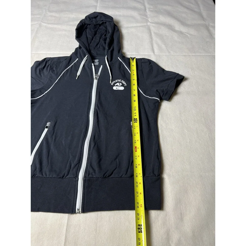 Nike The Athletic Dept Women's Full Zip Short Sleeve Hoodie Pockets Large